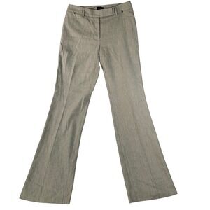 White House Black Market The Boot Dress Pants Women's Mid Rise Linen Blend Tan 6